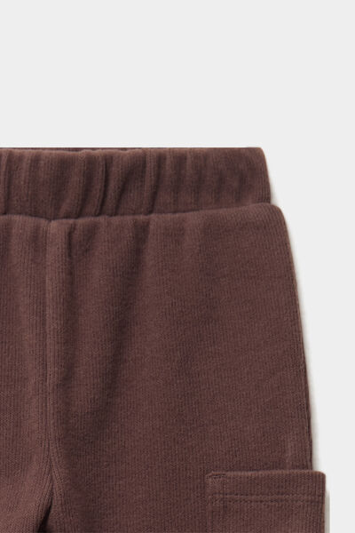 Pantalon maille 2 poches marron fonc&eacute; b&eacute;b&eacute; gar&ccedil;on