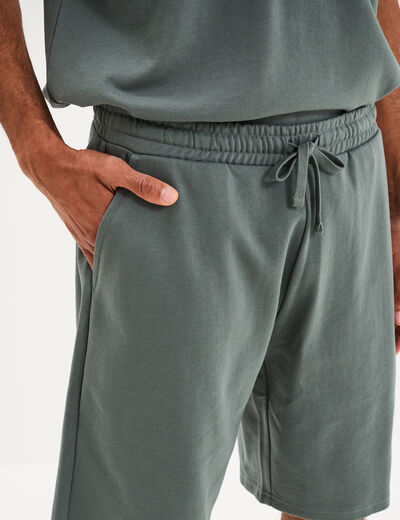 Short de jogging taille &eacute;lastiqu&eacute;e l&eacute;ger vert kaki homme