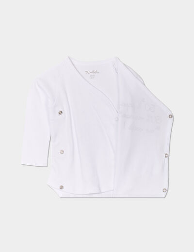 Ensemble pyjama et body effet velours blanc bébé garçon