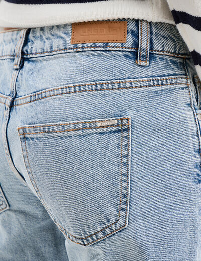Jeans large taille basse coton Creeks denim triple stone femme