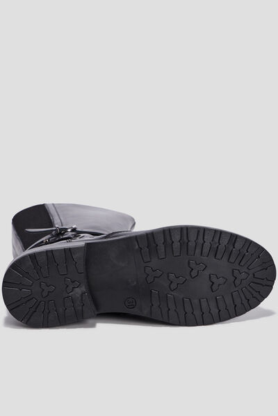 Bottes en cuir noir fille
