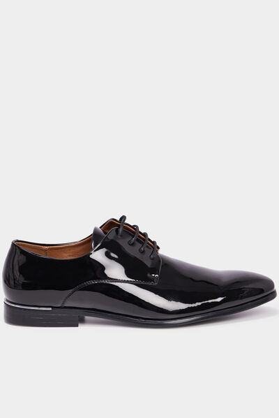 Derbies vernies à lacets Delson noir homme