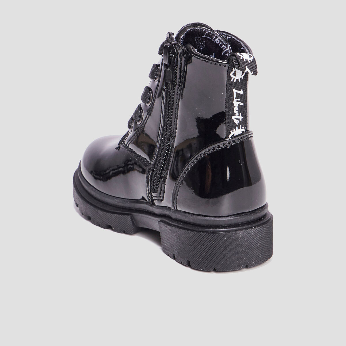 Bottines crant&eacute;es zipp&eacute;es Liberto noir fille