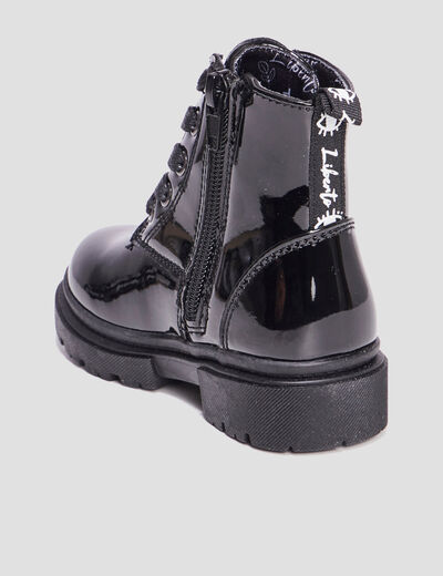 Bottines crantées zippées Liberto noir fille