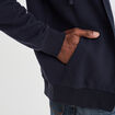Sweat zipp&eacute; molleton &agrave; capuche bleu marine homme