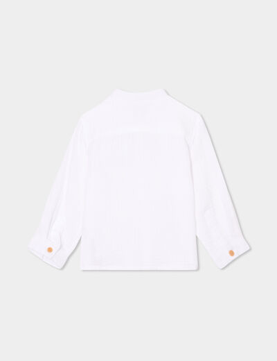 Chemise col mao coton Creeks blanc bébé garçon