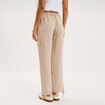Pantalon cargo taille &eacute;lastiqu&eacute;e lyocell beige femme
