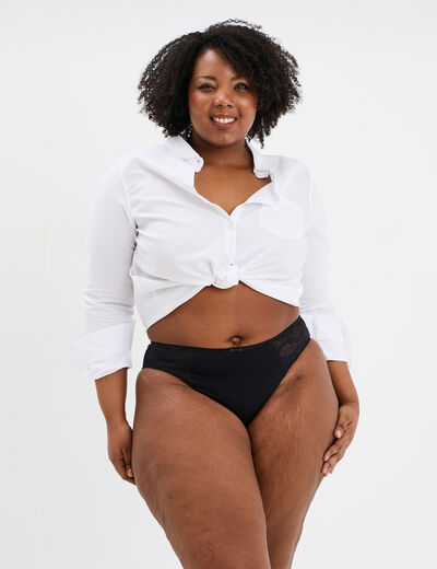 Culotte empiècements dentelle noir femme grande taille