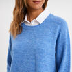 Pull effet 2-en-1 chemise bleu clair femme