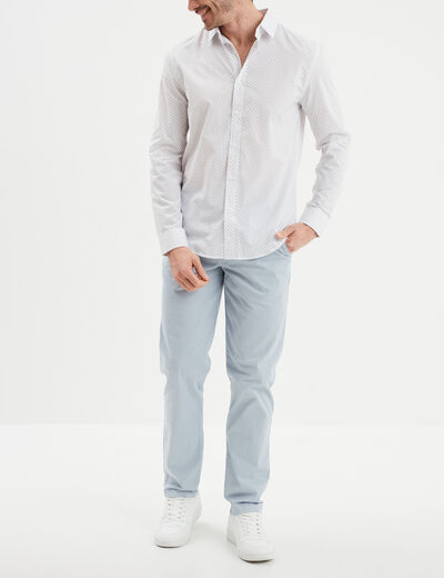 Chemise droite repassage facile blanc homme
