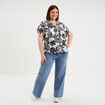 Chemise manches courtes ecru femme grande taille
