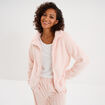 Ensemble pyjama 3 pi&egrave;ces effet polaire rose nude femme
