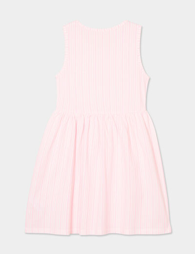 Robe patineuse sans manches coton ecru fille