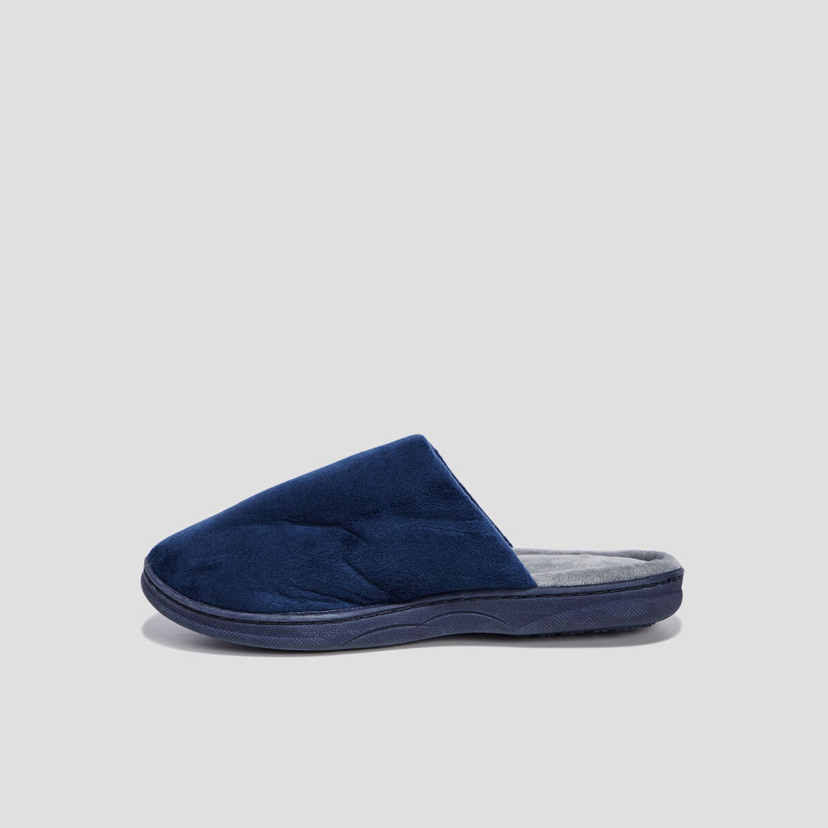 Chaussons mules d&eacute;tail noeud bleu marine femme