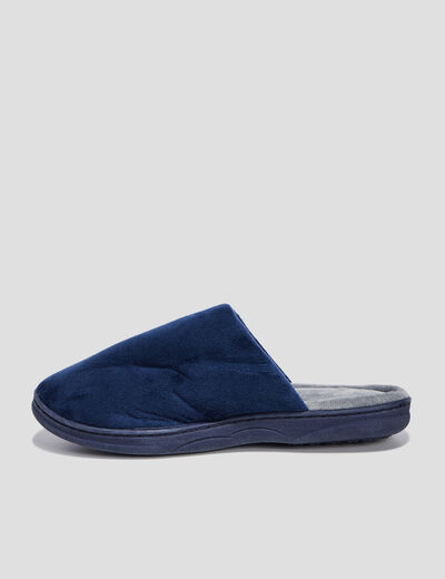 Chaussons mules détail noeud bleu marine femme