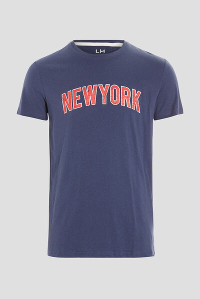 T-shirt manches courtes bleu homme