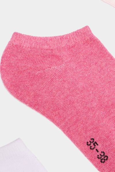 Lot 5 paires chaussettes invisibles rose mixte