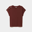 T-shirt manches courtes gaze de coton bordeaux femme grande taille