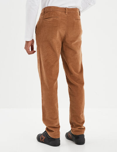 Pantalon chino velours coton Creeks taupe homme