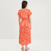 Robe patineuse longue ceinturée orange femme