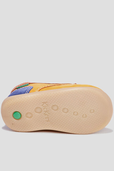 Bottillons en cuir Bonzip2 jaune bébé garçon