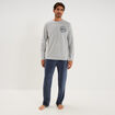 Ensemble pyjama pantalon effet velours gris homme