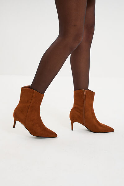 Boots &agrave; talons aiguilles marron femme