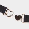 Ceinture &eacute;lastiqu&eacute;e boucle coeur noir fille