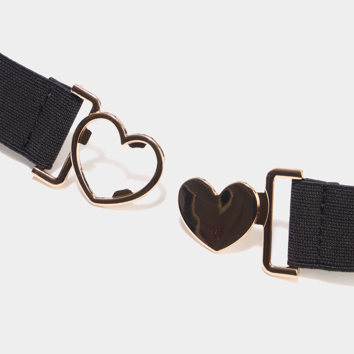 Ceinture &eacute;lastiqu&eacute;e boucle coeur noir fille