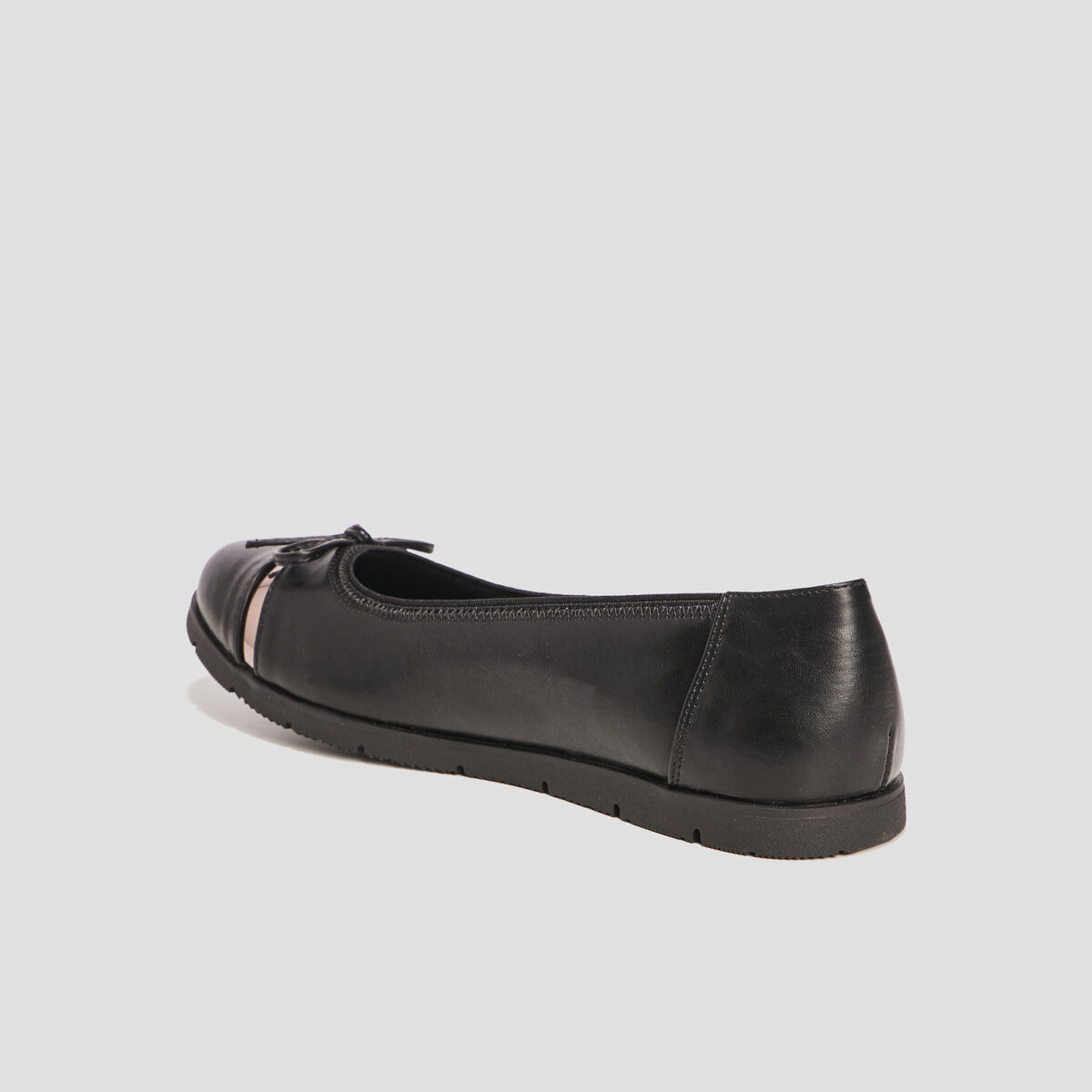 Ballerines crantées détail noeud noir femme