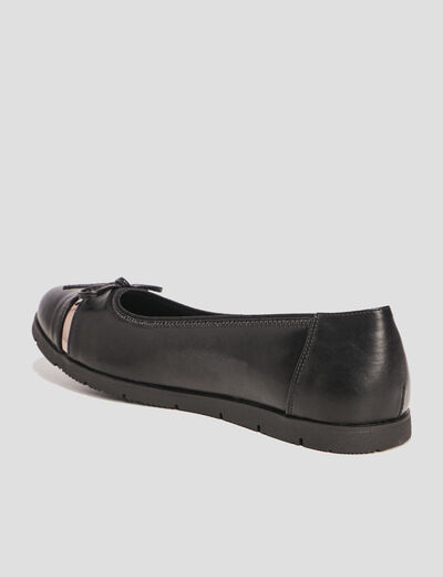 Ballerines crantées détail noeud noir femme