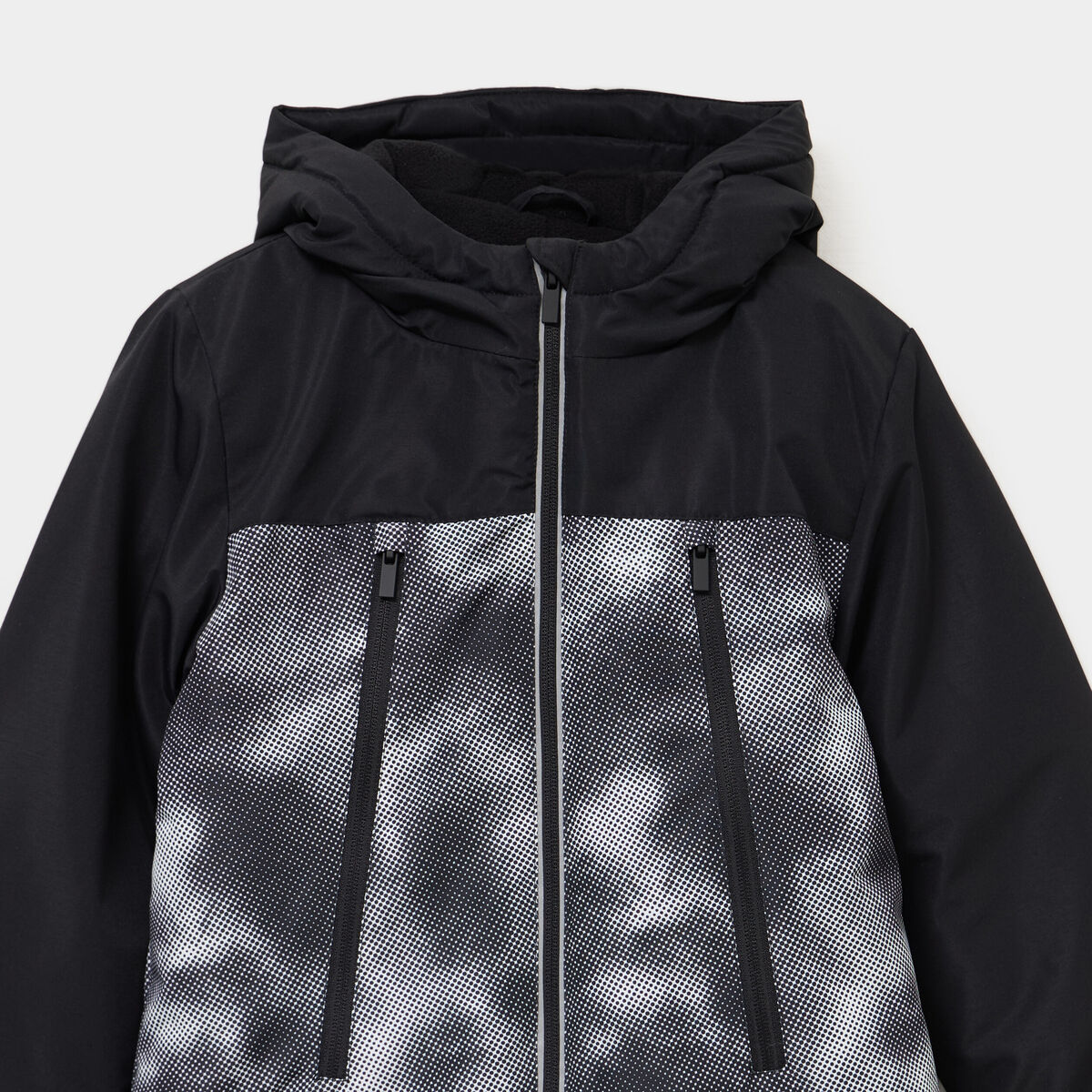 Veste zippée à capuche noir garçon