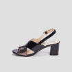 Sandales à talons pied large noir femme