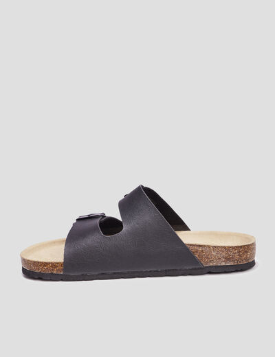 Mules avec boucles noir homme