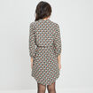 Robe droite fluide manches 3/4 noir femme