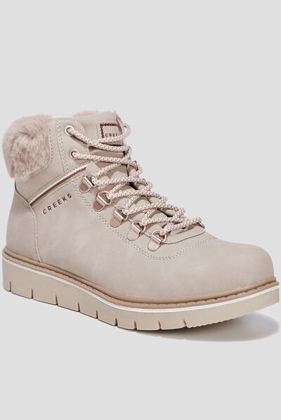 Bottines à lacets sable femme