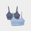 Lot 2 brassi&egrave;res padd&eacute;es sans couture bleu gris femme