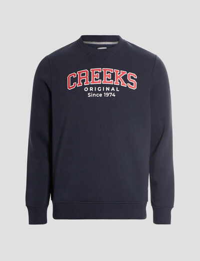 Sweat à col rond Creeks bleu marine homme