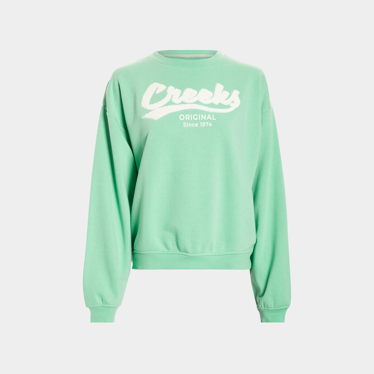 Sweat col rond Creeks vert femme