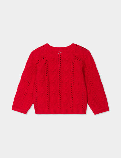 Gilet boutonné ajouré Creeks rouge bébé fille