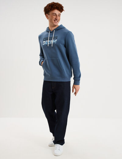 Sweat hoodie molleton Creeks bleu gris homme