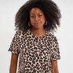 T-shirt coton col rond manches courtes sable femme