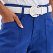 Pantalon regular fluide ceinture bleu roi femme