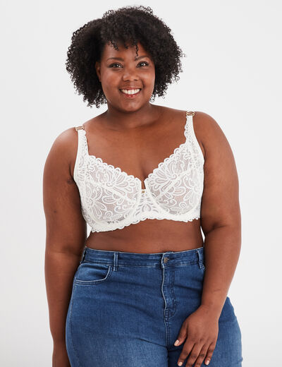 Soutien-gorge embo&icirc;tant dentelle blanc femme grande taille