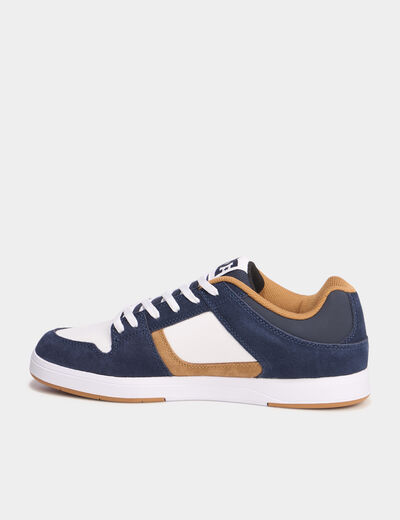 Baskets en cuir antid&eacute;rapantes bleu homme