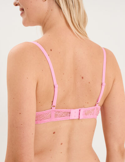 Soutien-gorge corbeille padd&eacute; dentelle mauve femme