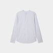 Chemise col mao manches longues coton bleu ciel homme