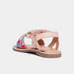 Sandales plates avec perles en cuir multicolore fille