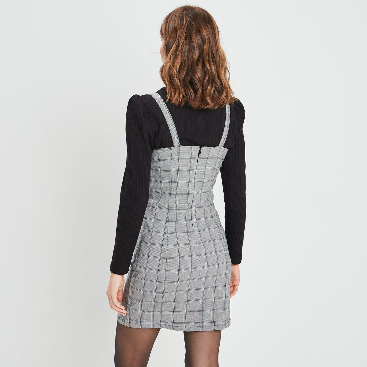 Robe ajustée bretelles larges gris femme