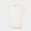 T-shirt ajust&eacute; col rond manches courtes blanc femme